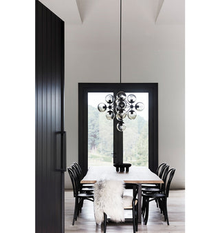 Chandelier   Diamond, 13 Globes (Black/Clear) — Victoria, Australia. Interior by Studio Griffiths. Image by Sharyn Cairns

