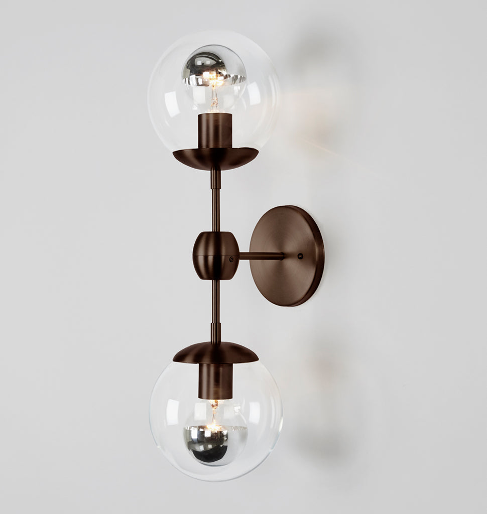 Sconce - 2 Globes (Bronze/Clear)