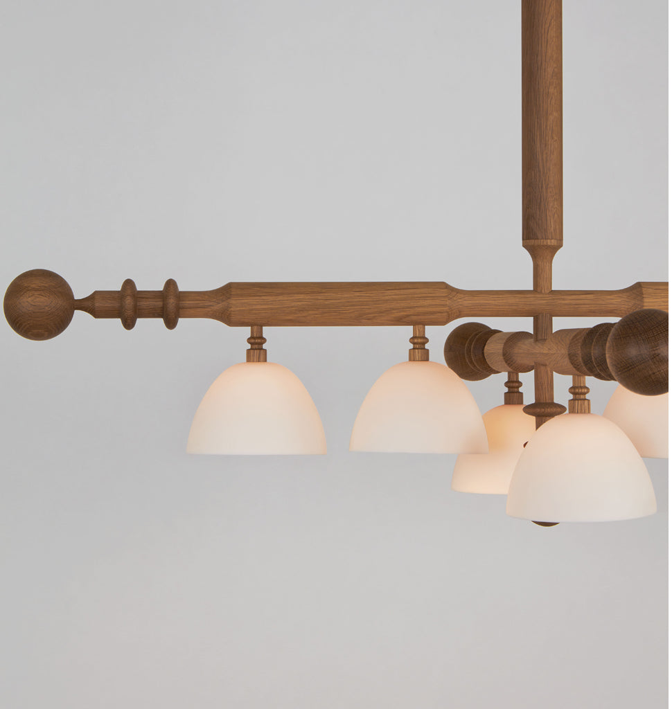 Four Arm Pendant (White oak/White bone china)