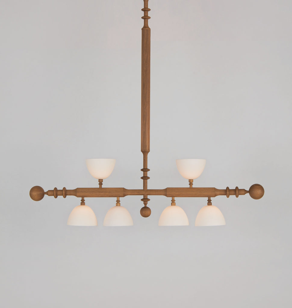 Two Arm Pendant (White oak/White bone china)