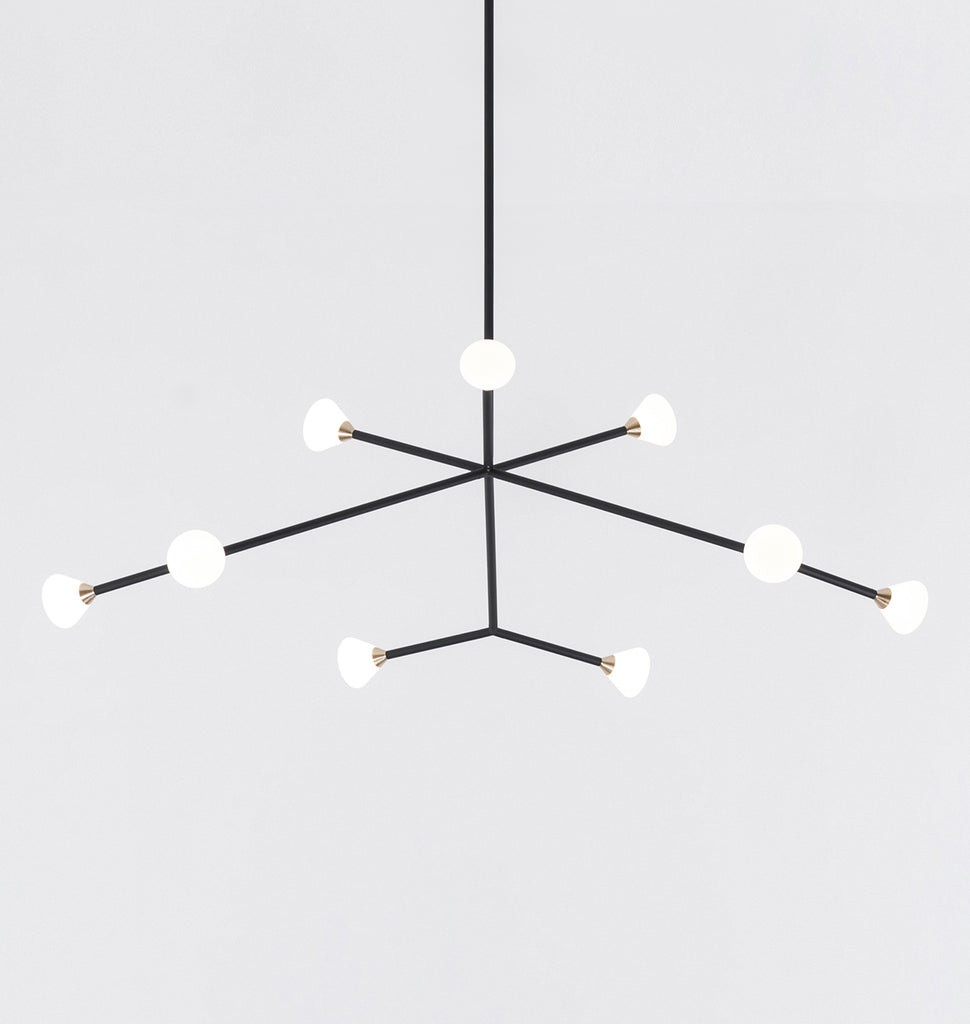 Chandelier - 9 Lights (Matte black/Brushed brass)