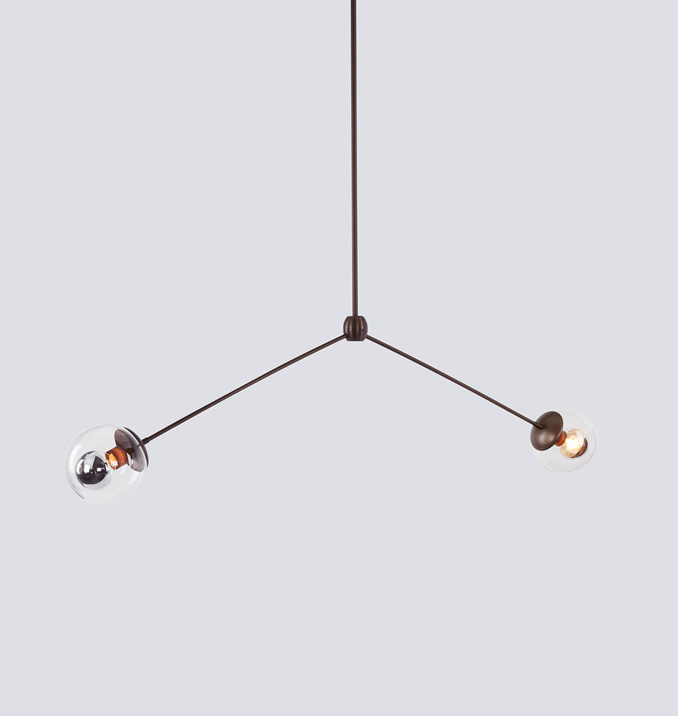 Pendant - 2 Globes (Bronze/Clear)