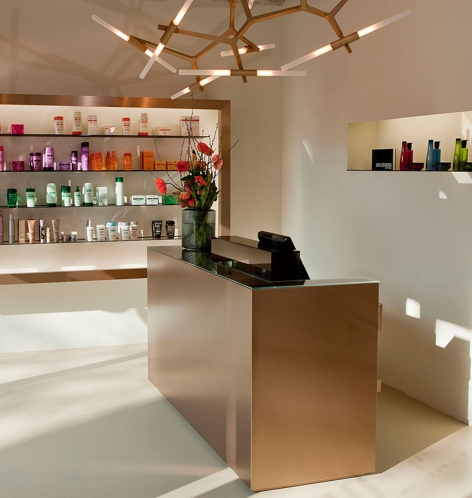 Chandelier - 20 Lights (Brushed brass/Straight-cut glass) — Unbenannt, Frankfurt