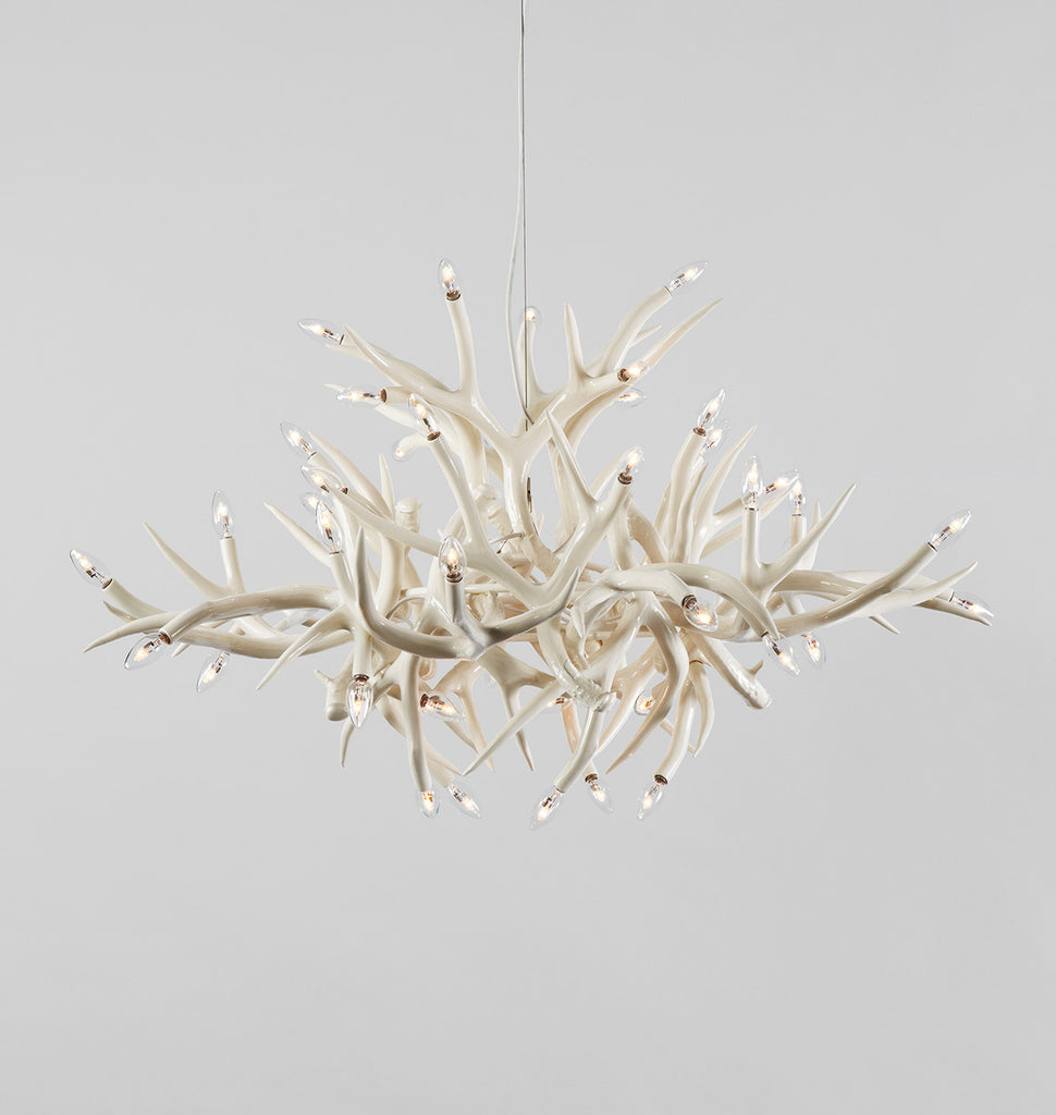 Chandelier - 24 Antlers (White)