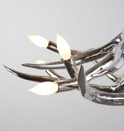 Chrome antler ceiling light outlet