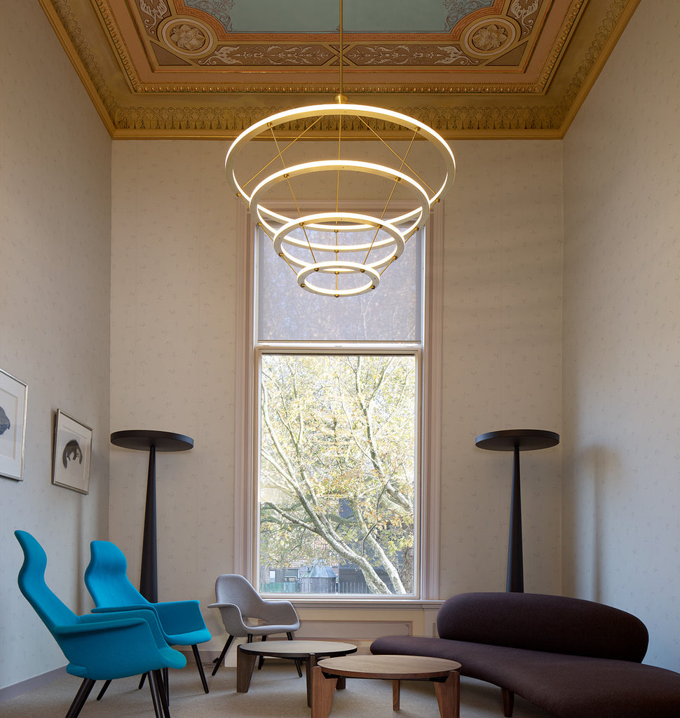 Chandelier - 4 Rings (Brushed brass) — Natura Artis Magistra, Amsterdam. Courtesy of BigBrands and Studio Linse