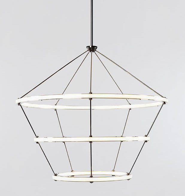 Chandelier - 3 Rings (Polished nickel)