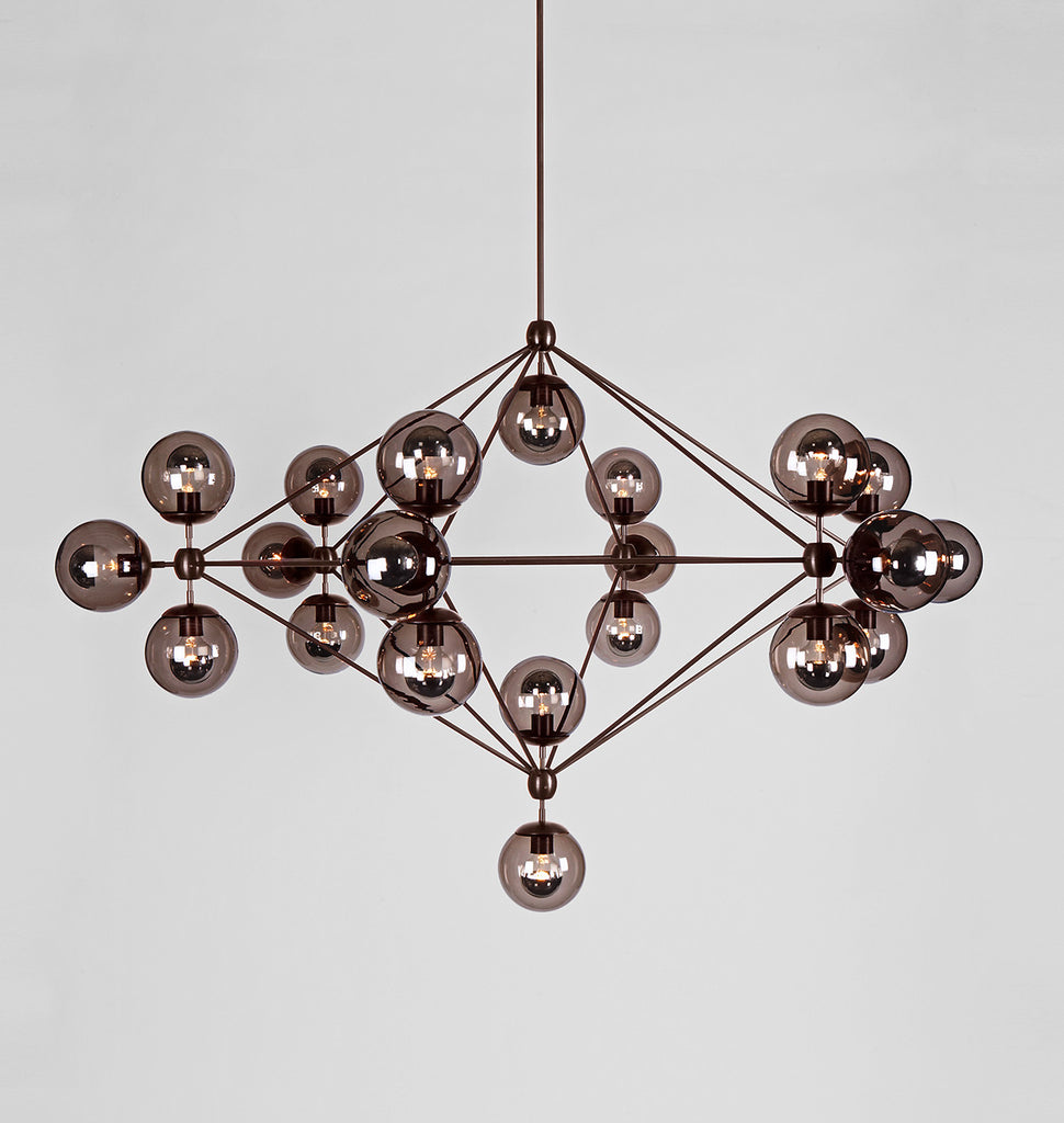 Chandelier - 6 Sided, 21 Globes (Bronze/Smoke)