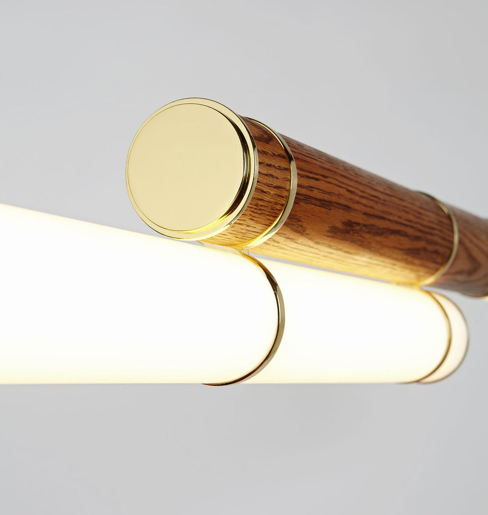 Detail (Polished brass/Stained oak)