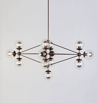 Chandelier   Diamond, 13 Globes (Bronze/Clear)
