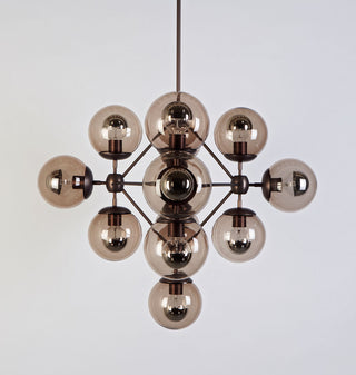 Chandelier   Diamond, 13 Globes (Bronze/Smoke)
