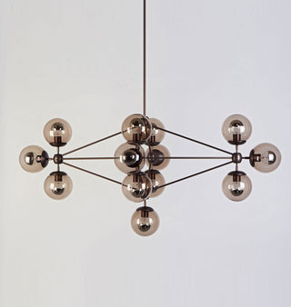 Chandelier   Diamond, 13 Globes (Bronze/Smoke)
