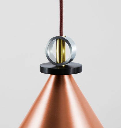 Copper cone pendant light top