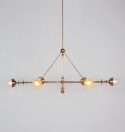 Six Arm Pendant (Unlacquered brass/Clear glass)
