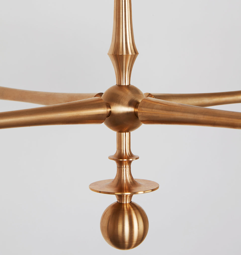 Four Arm Pendant (Unlacquered brass/Clear glass)