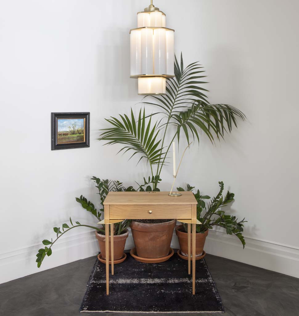 The Cain Nightstand (White Oak) — Roll & Hill Showroom, New York City. Image by Sarah Elliott