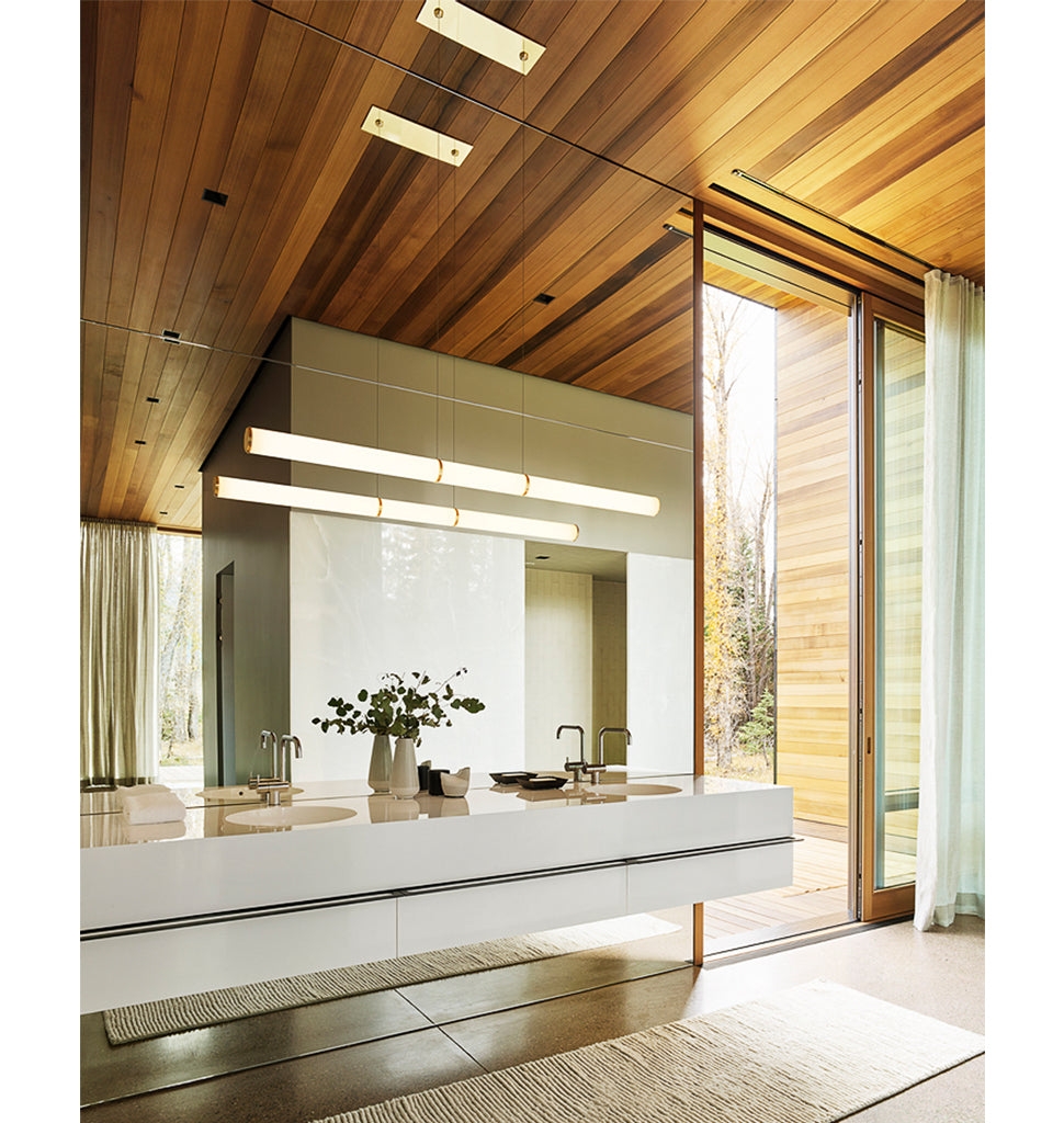 Pendant - 63 inches (Polished brass) — Jackson, Wyoming. Interior by CLB Architects. Image by Matthew Millman