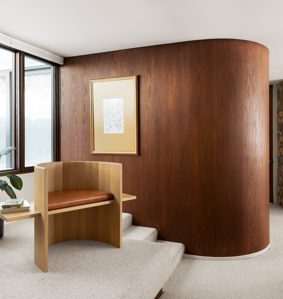 Sit, Set Chair (White oak / Caramel leather) — Holland, Michigan. Image by Jonathan Allen