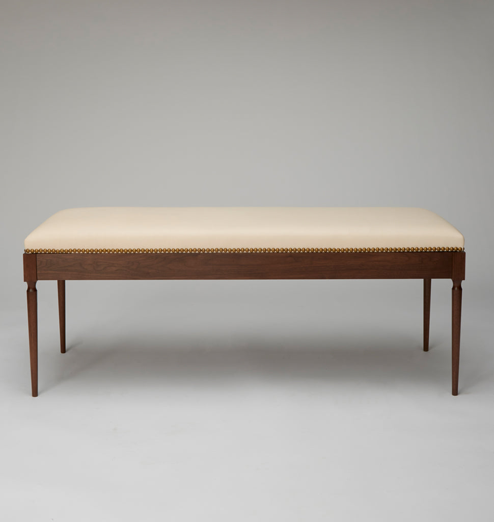 The Judy Bench (Black Walnut/Vachetta Leather)