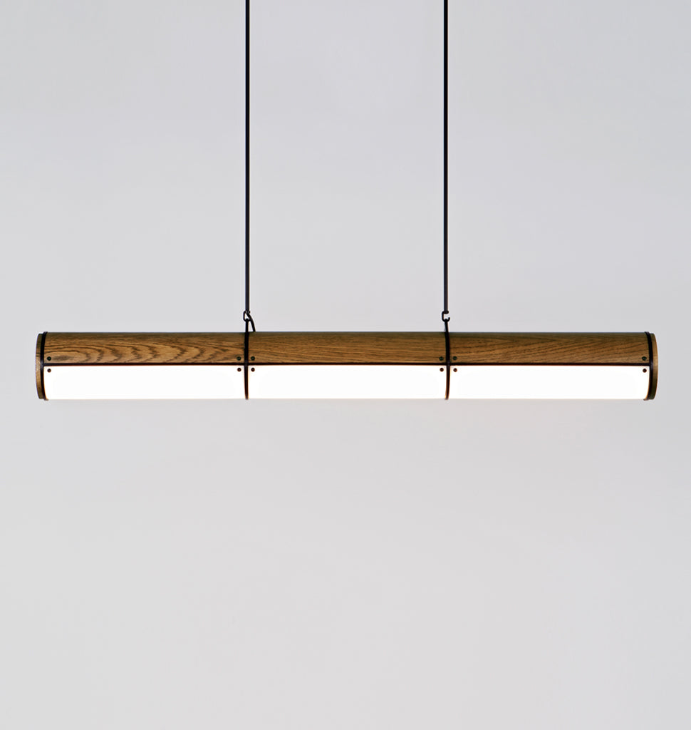 Straight - 3 Units (Black/Stained Oak)